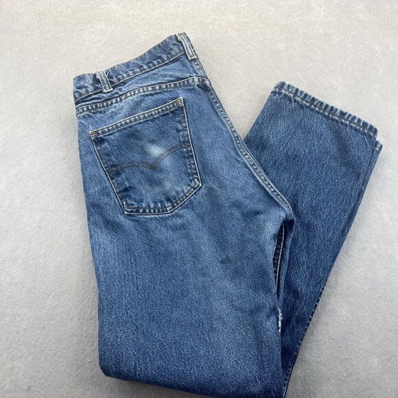 Levis 20505 0217 Jeans Mens 36x32 Denim Orange Tab Vintage 70s 80s USA Made 505 - Picture 2 of 16